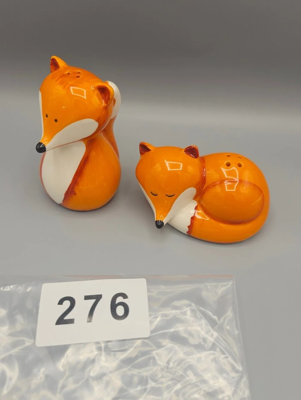 Ceramic Fox Salt and Pepper Shaker Set